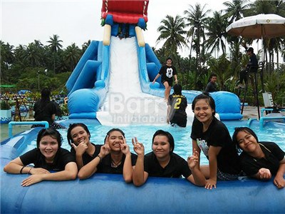 Dragon Giant Inflatable Water Park And Slide With Pool For Summer Project BY-AWP-120